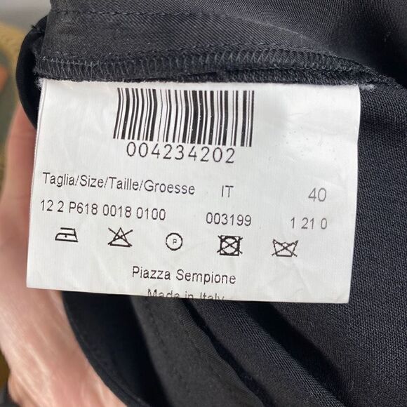 Piazza Sempione Straight Leg Cropped Black Trousers - Picture 8 of 9
